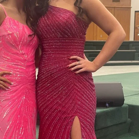 open lace back dress Sherri Hill 54914 Prom Dress - Light Blue